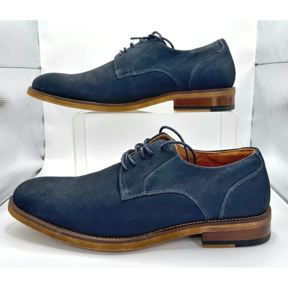 Stacy Adams Redzone Oxford Dress Shoes Blue Suede Mens 9M 25650-410